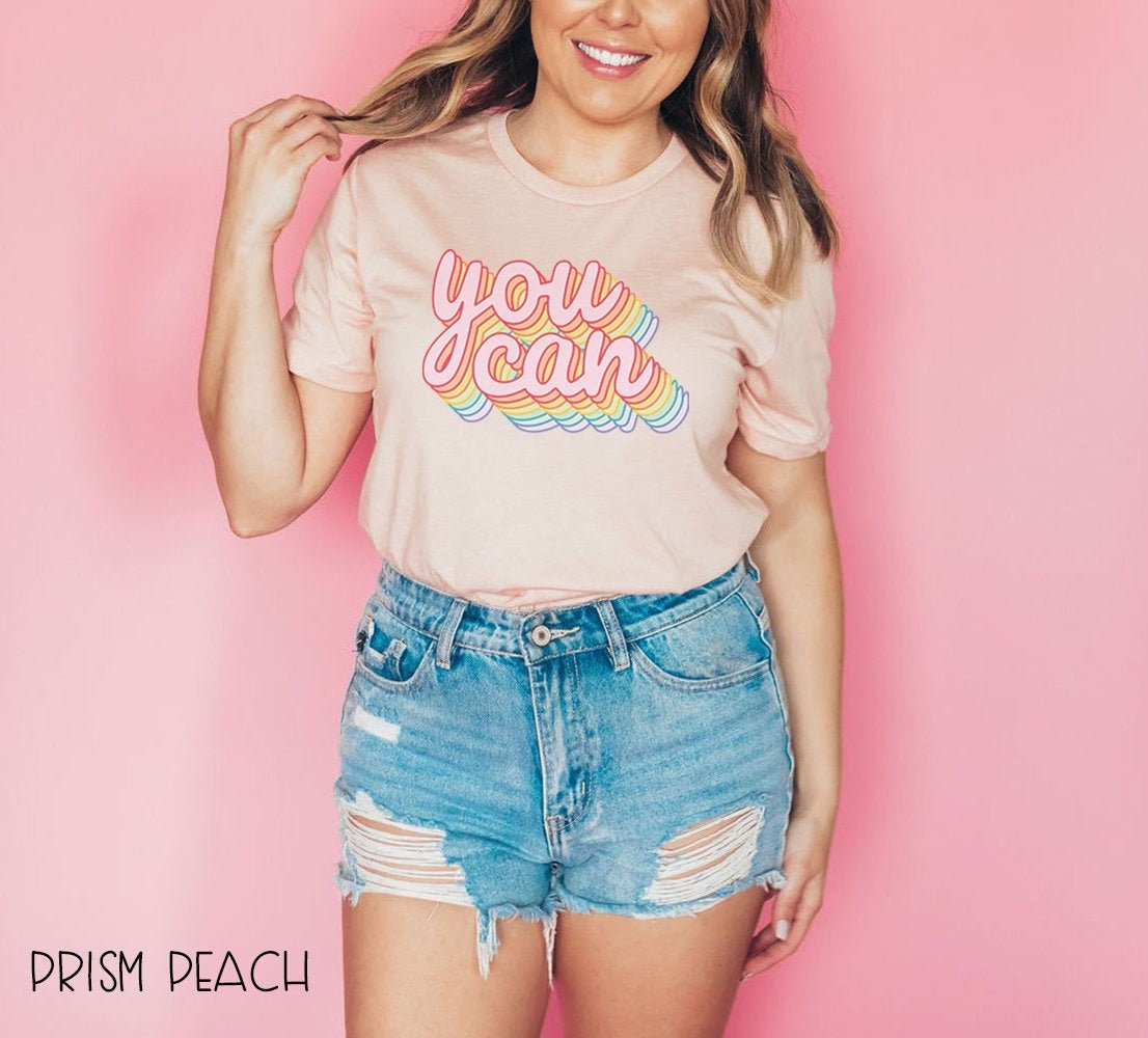 You Can Rainbow Teacher Shirt: Inspirational Cotton Tee