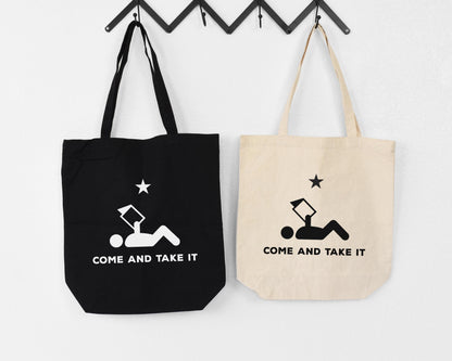 Come and Take It Tote Bag | Banned Books Librarian Gift | Funny Book Lover Canvas Tote | Teacher Library Haul Bag | Freedom to Read Tote
