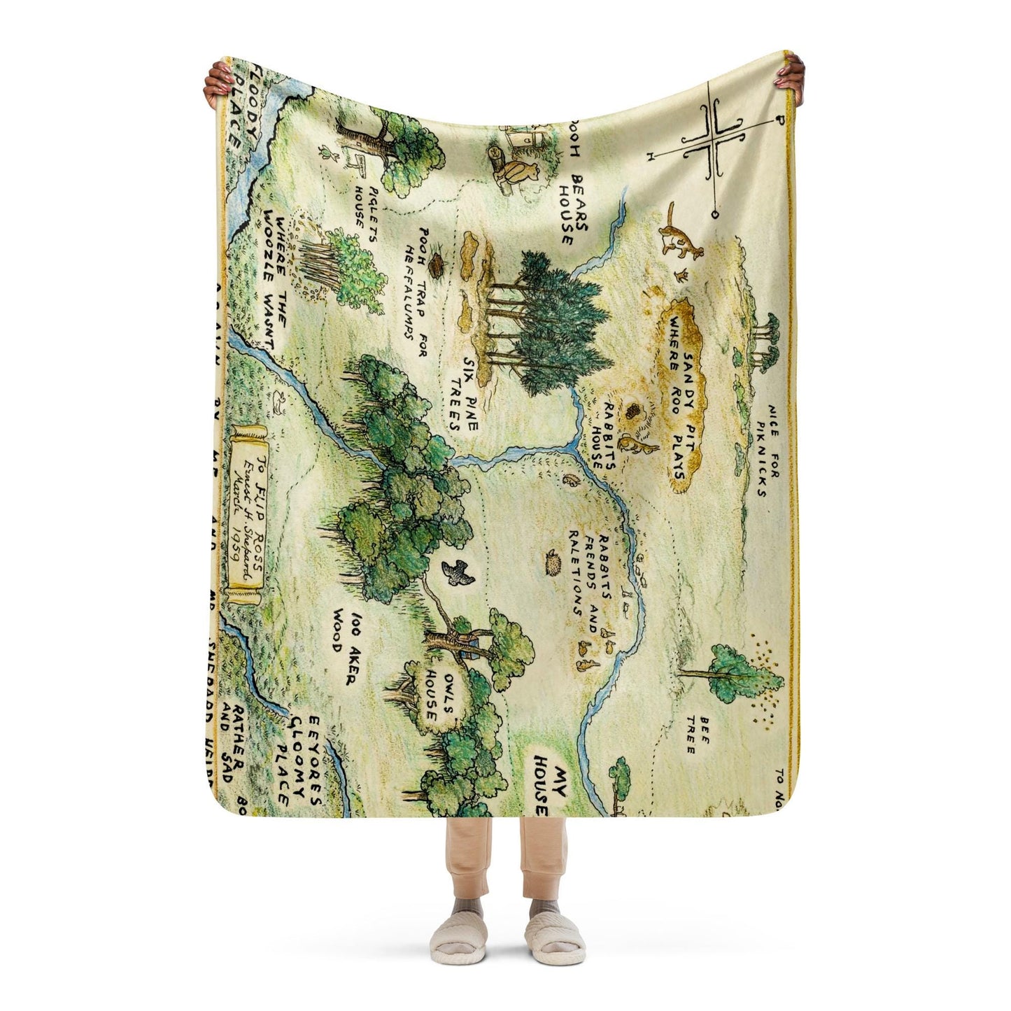 Winnie-the-Pooh Hundred Acre Woods (Soft and Warm): Pooh Bear Sherpa Blanket