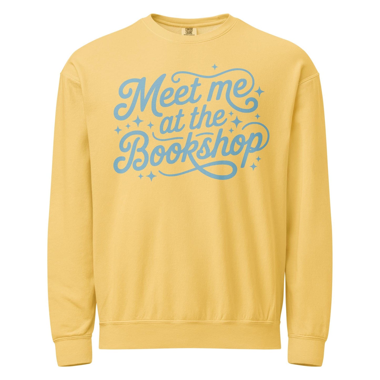Meet Me at the Bookshop Unisex garment-dyed fleece crewneck sweatshirt