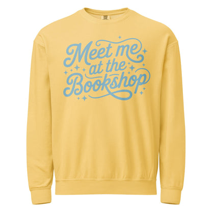 Meet Me at the Bookshop Unisex garment-dyed fleece crewneck sweatshirt
