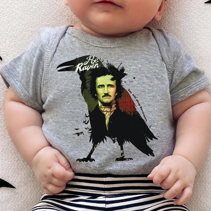 Poe Raven Baby Bodysuit: Funny Gothic Halloween Outfit