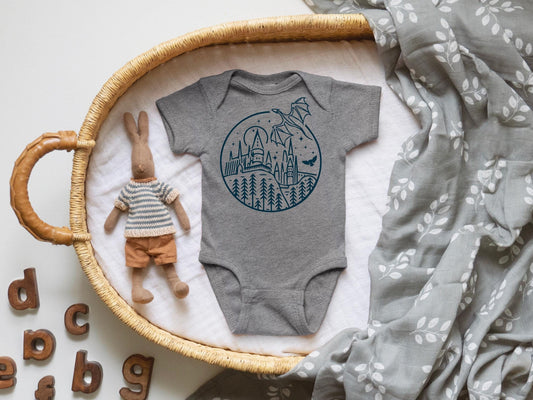 hogwarts castle magical castle potter baby onesie cute harry potter bodysuit