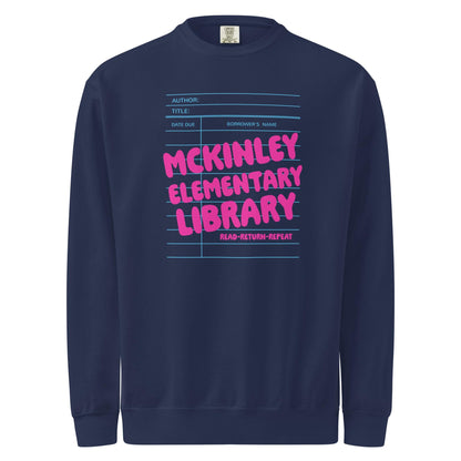 Custom Library Card Heavyweight Crewneck Sweatshirt, Personalized School Library Design