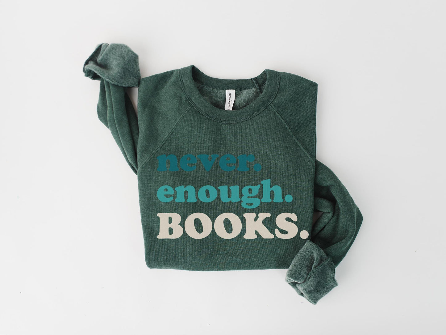 Never Enough Books Raglan Crewneck Sweatshirt