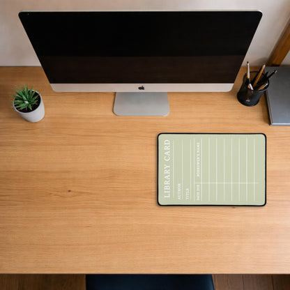 Library Card Pastel Librarian Book Lover Non-Slip Desk Mat