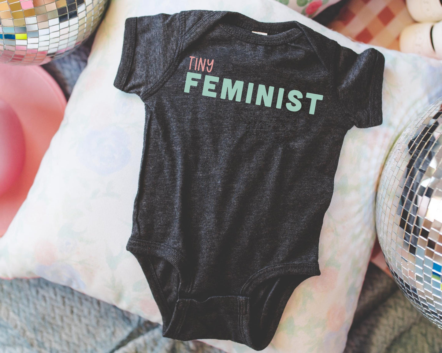 Feminist Baby Onesie, Girl Power Design (Soft Cotton, Newborn-24M)