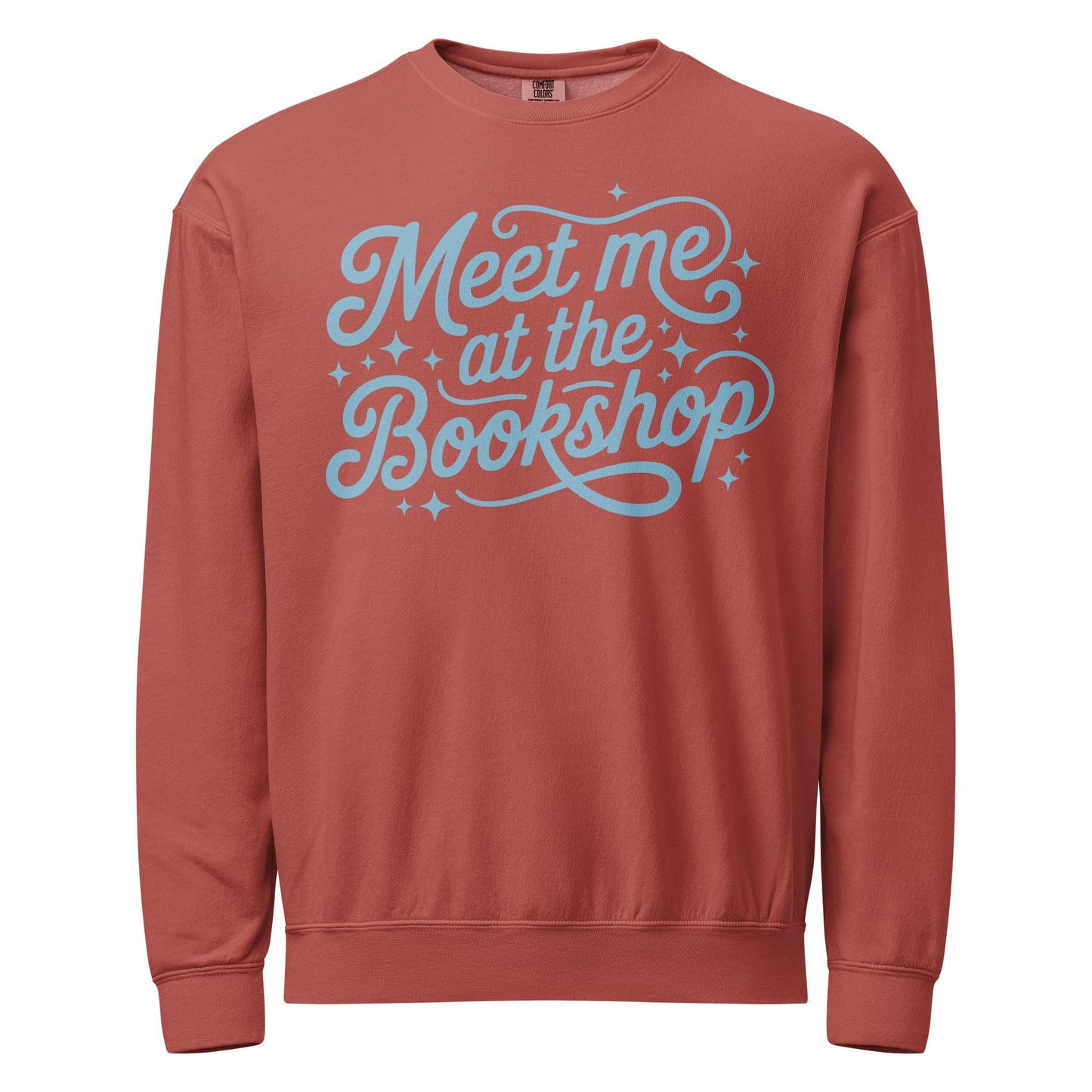 Meet Me at the Bookshop Unisex garment-dyed fleece crewneck sweatshirt