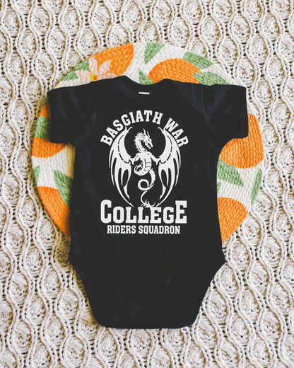 Fantasy War College Baby Onesie, Dragon Rider Baby Outfit, Book Lover Gift, Nerdy Baby Clothes, Fantasy Baby Shower Gift