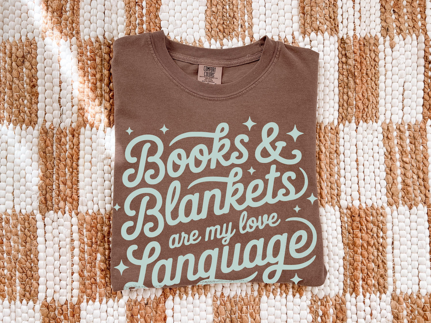 Books & Blankets are My Love Language Reading Unisex Garment-Dyed Heavyweight T-shirt
