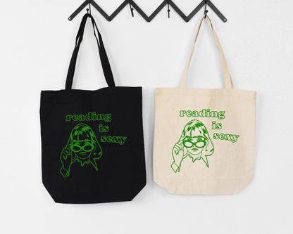 Reading is Sexy Tote Bag | Smut Reader Gift | Kindle Girl Bookish Tote | Spicy Romance Tote | Booktok Merch Bag