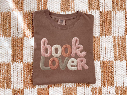 Book Lover T-Shirt – Heavyweight Cotton Tee | Garment Dyed Shirt, Yarn Print