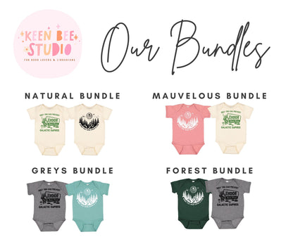 Galactic Baby Shower Bundle: Starwars Death Star & Endor Bodysuits, Socks, and Book Set | Perfect Gift for Nerdy Parents-to-Be