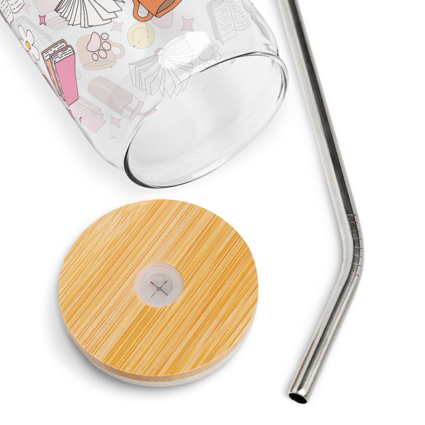 Cutie Books Glass Can Tumbler (16 oz)