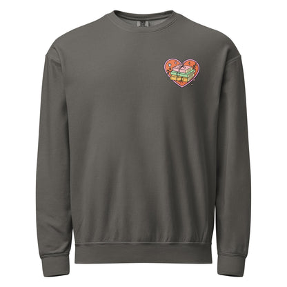 Unisex garment-dyed fleece crewneck sweatshirt