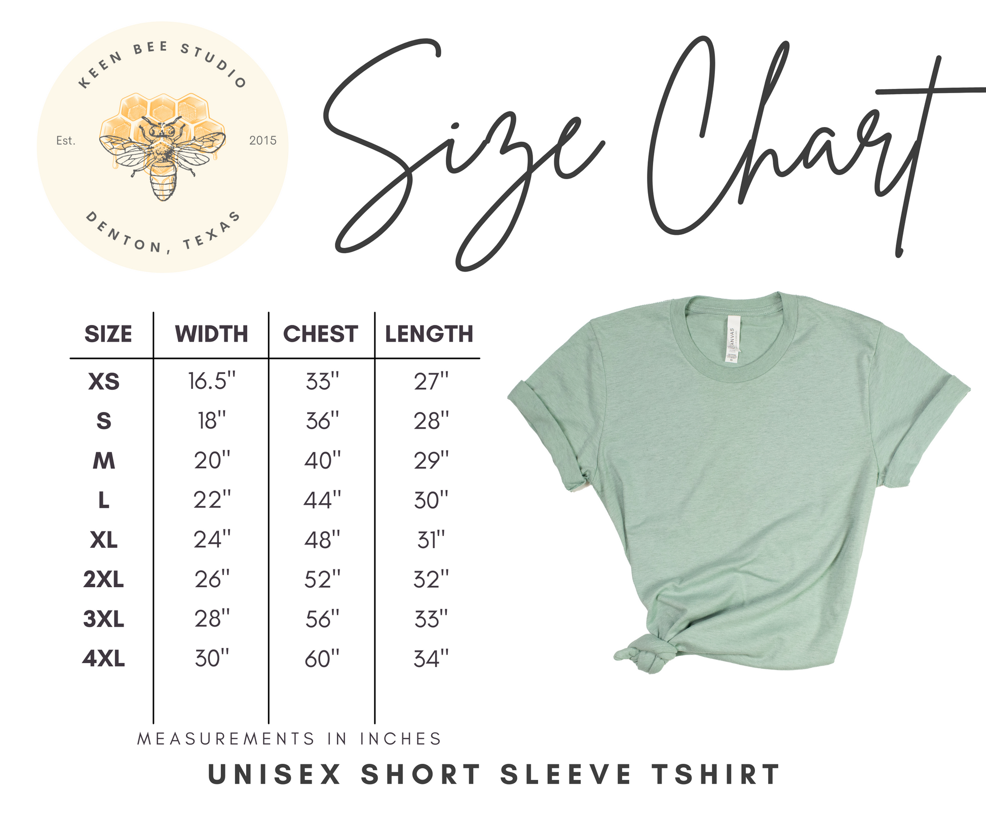 That Librarian Tee - Soft & Lightweight Short Sleeve T-Shirt - Size Chart