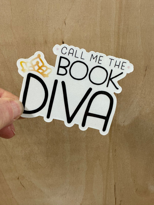 Call me the Book Diva with Crown Sticker