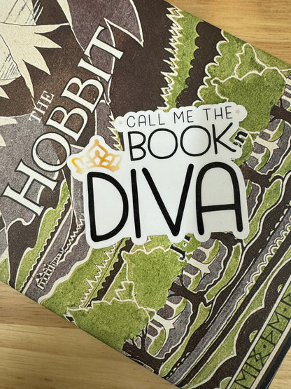 Librarian Sticker with Crown | Book Diva Sticker | Durable Vinyl | 3.1"x2.3" Size