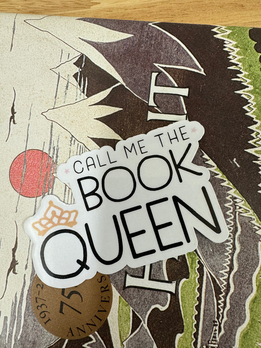 Librarian Sticker Call me the Book Queen with Crown Sticker