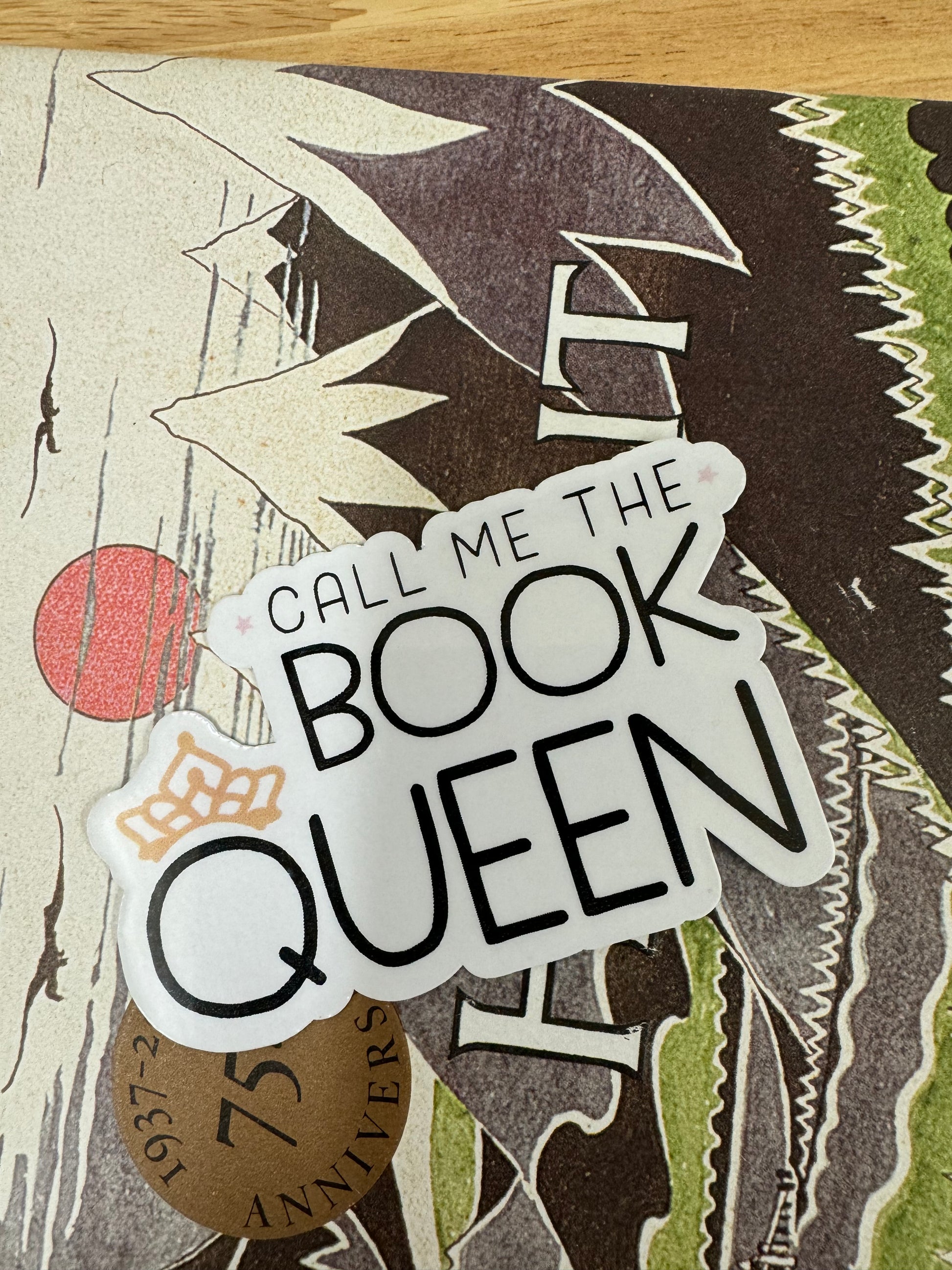 Librarian Sticker Call me the Book Queen with Crown Sticker