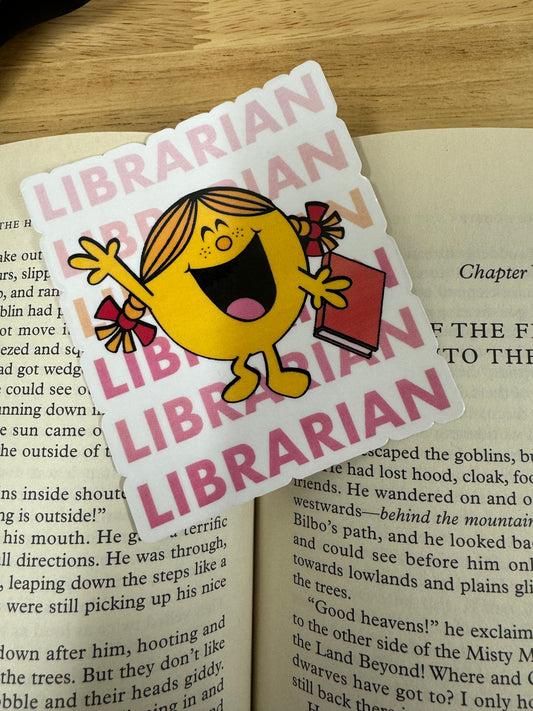 Little Miss Librarian Pink Ombre Sticker