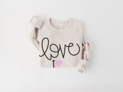 Love To Read Hand-Lettered Crewneck Sweatshirt