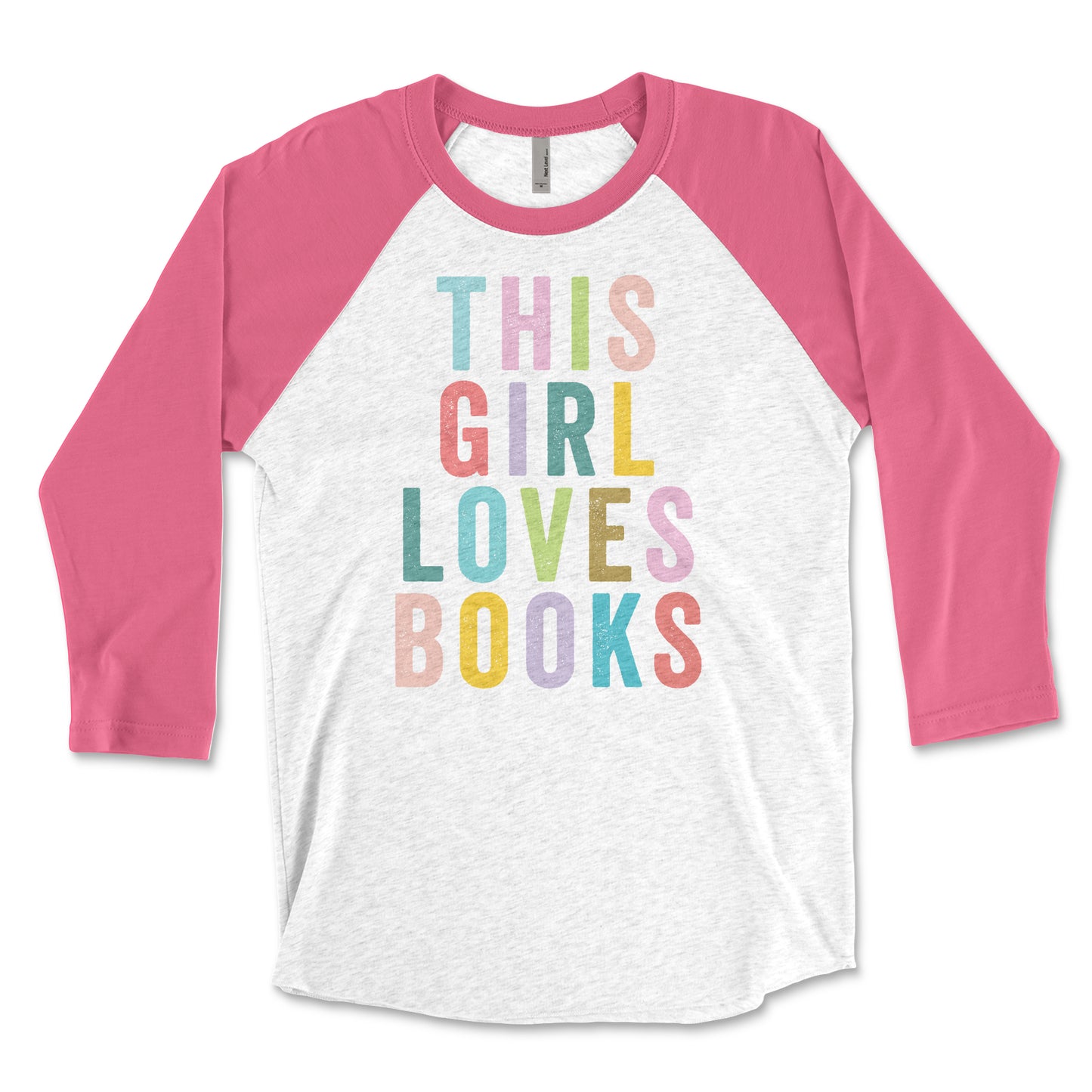 This Girl Loves Books 3/4 Sleeve Raglan T-shirt