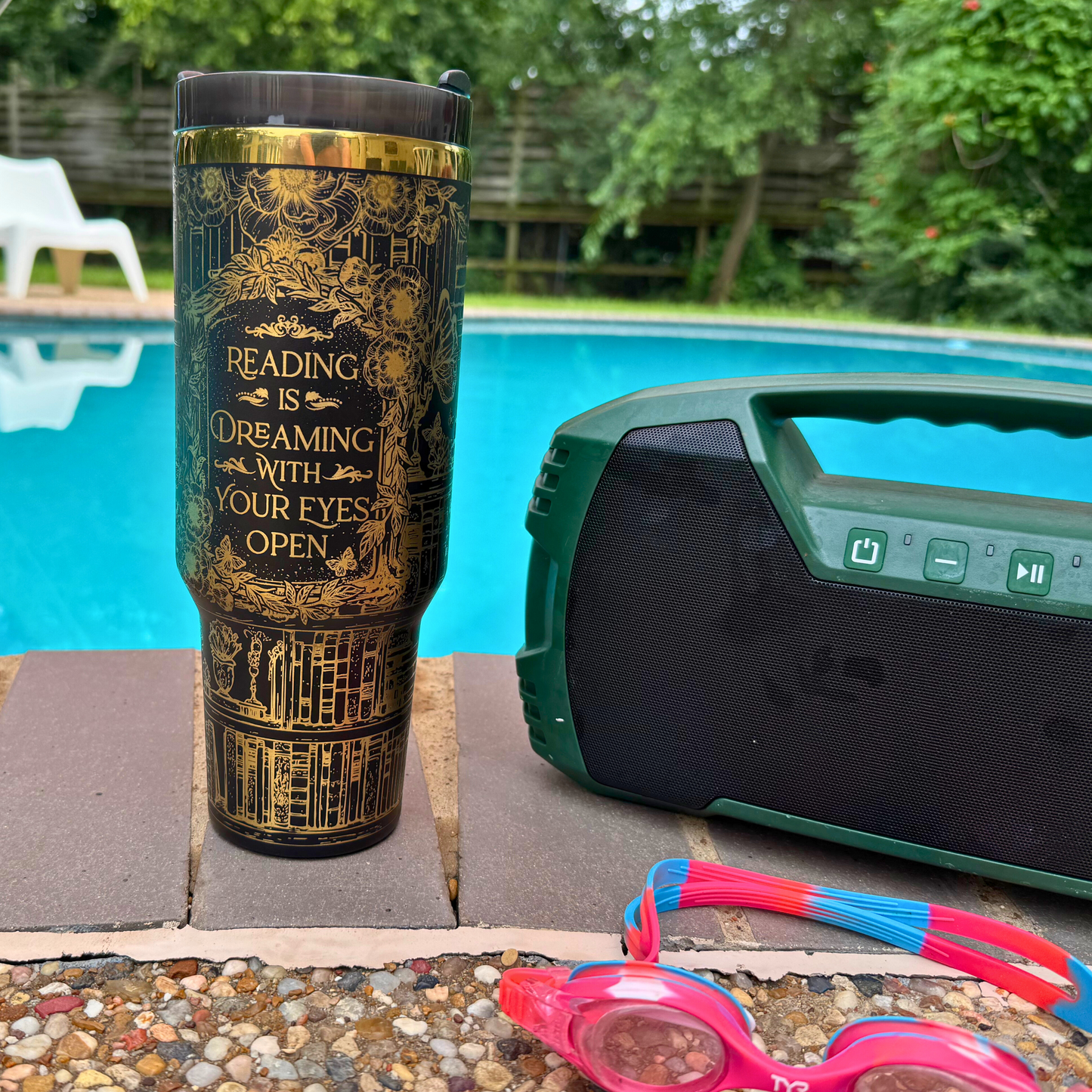 Reading Is Dreaming With Your Eyes Open Engraved Stanley Tumbler