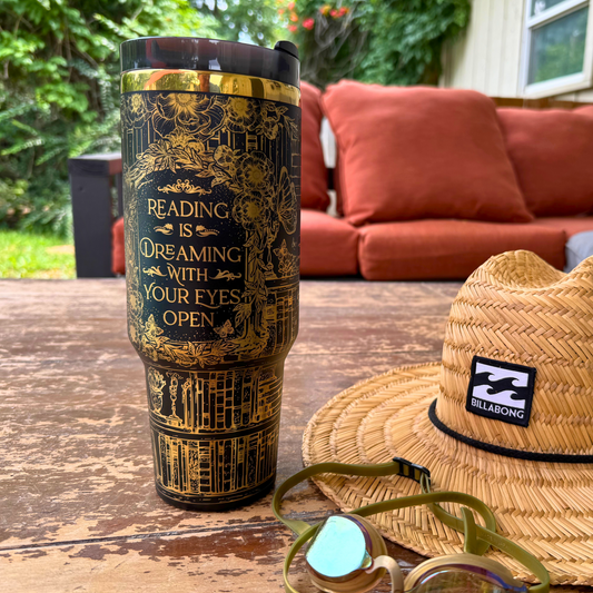 Reading Is Dreaming With Your Eyes Open Engraved Stanley Tumbler
