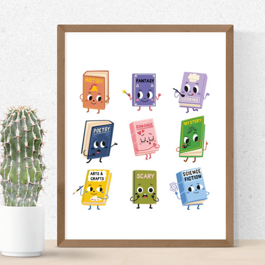 Book Genres Poster Print