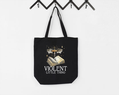 Fourth Wing Canvas Tote Bag | Fourth Wing Merch Fly or Die Violent Little Thing Librarian And Reading Book Bag Gift for Reader Bookish Merch