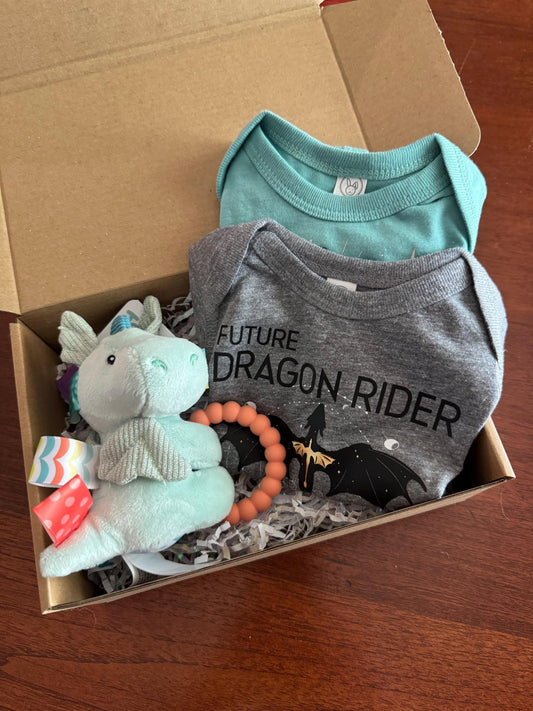 Fourth Wing Baby Gift Box | Future Dragon Rider with Dragon Toy and Socks