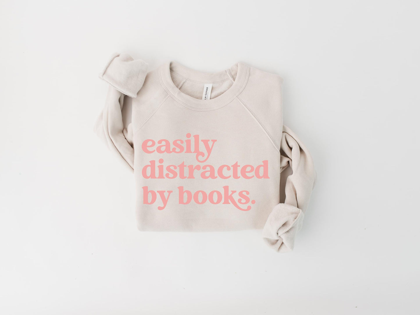 Easily Distracted By Books Crewneck Raglan Sweatshirt