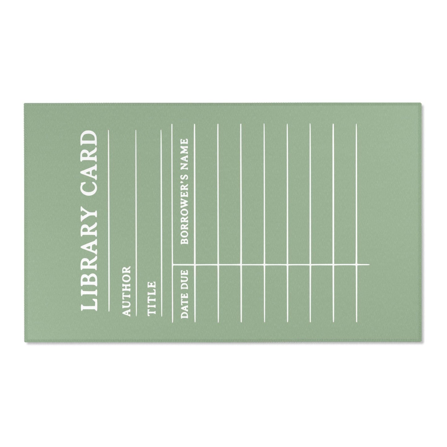 Vintage Library Card Classroom Area Rug | Bookish Rug