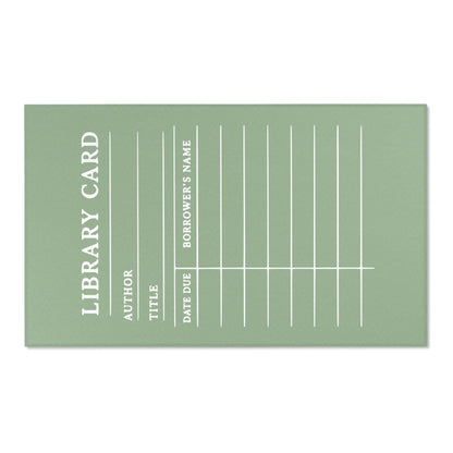 Vintage Library Card Classroom Area Rug | Bookish Rug