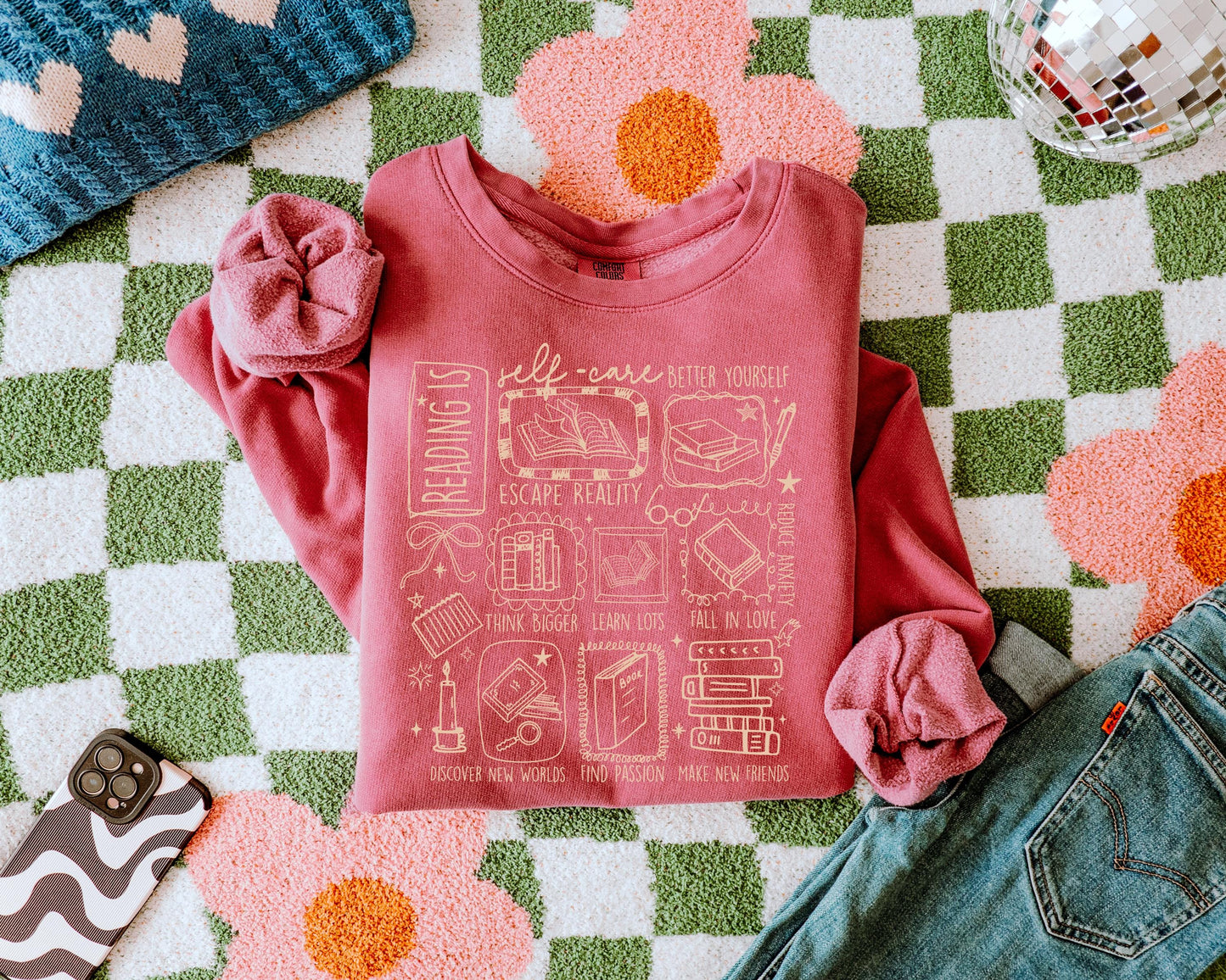 Reading Is Self Care Sweatshirt: Vintage Soft Cotton - Relaxed Fit