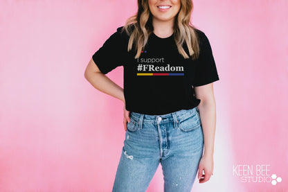 Official #FReadom Short Sleeve T-shirt |  Librarian Reading T-shirt | Bookish Tshirt