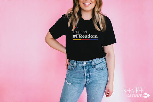 Official #FReadom Short Sleeve T-shirt |  Librarian Reading T-shirt | Bookish Tshirt