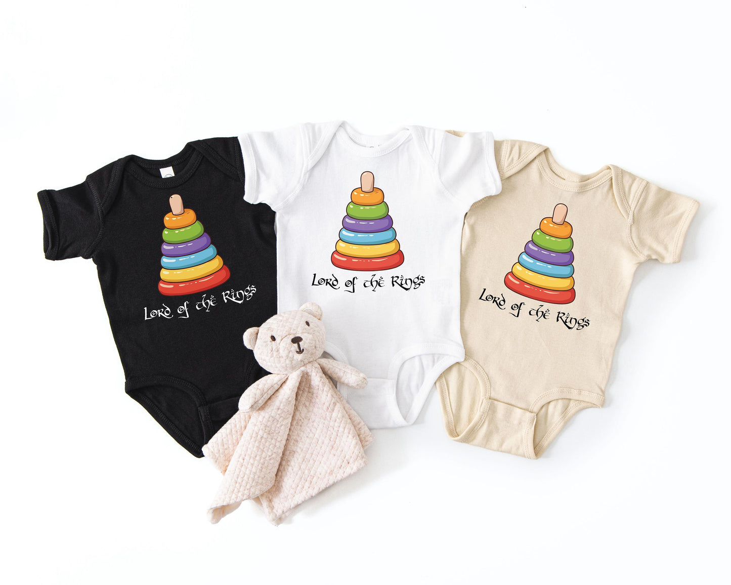 Lord of the Stacking Rings Baby Bodysuit