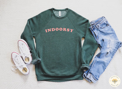 Indoorsy Unisex Raglan Crewneck Sweatshirt