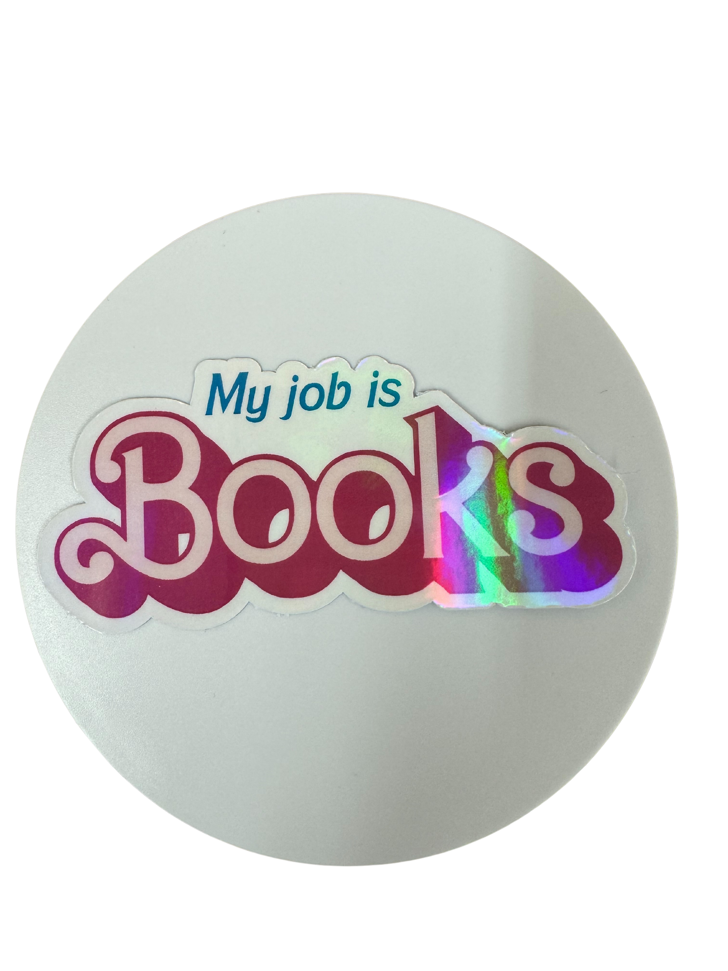 My Job is Books Classic Pink Doll Sticker