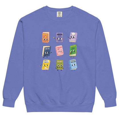 Book Genres Unisex garment-dyed sweatshirt