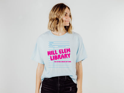 Custom Library Name Card Pink T-Shirt - Soft, Heavyweight Cotton Librarian Tshirt