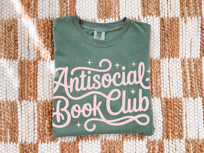 Antisocial Book Club Reading Unisex Garment-Dyed Heavyweight T-shirt