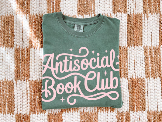 Antisocial Book Club Reading Unisex Garment-Dyed Heavyweight T-shirt