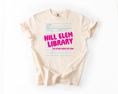 Custom Library Name Card Pink T-Shirt - Soft, Heavyweight Cotton Librarian Tshirt