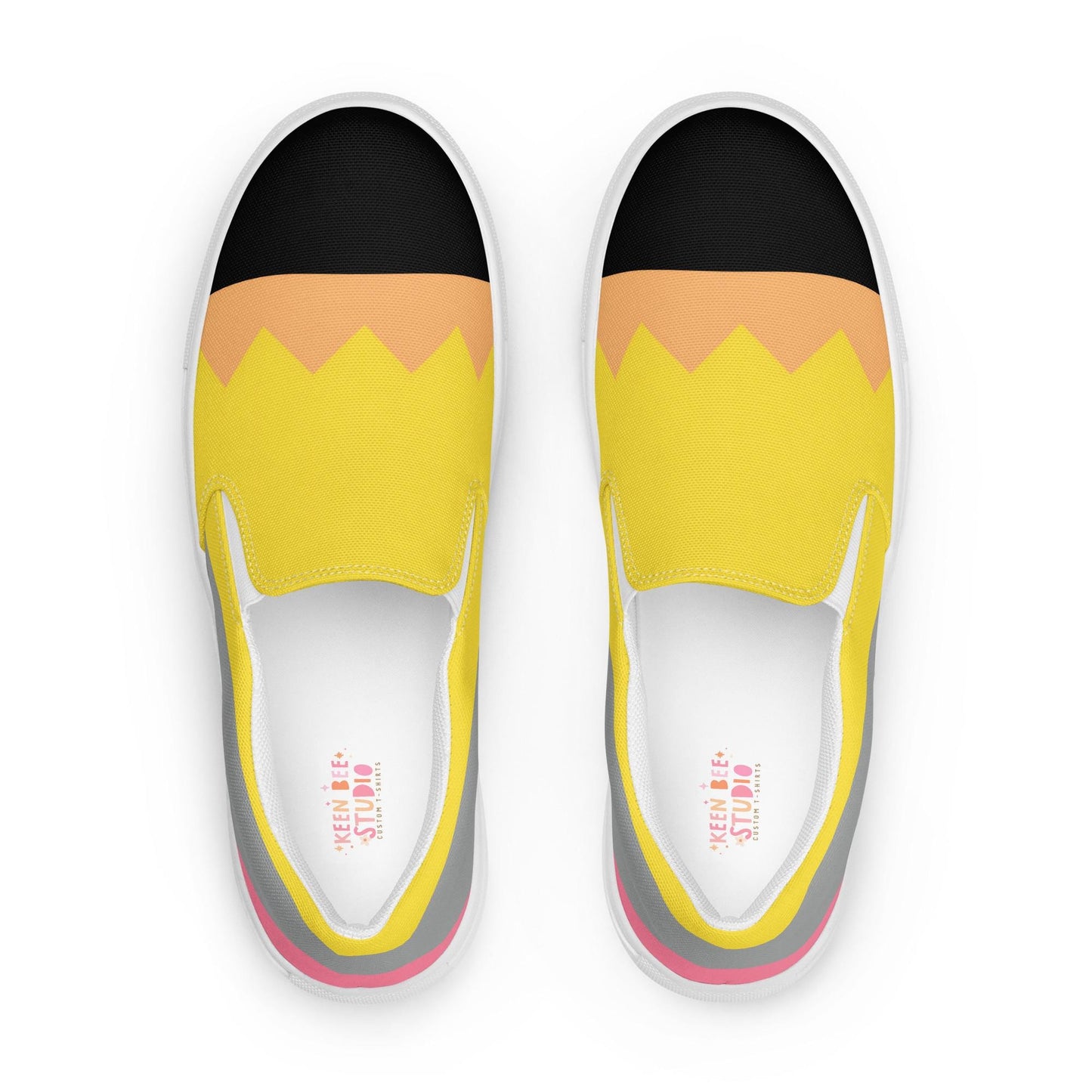 Slip-On Canvas Shoes: Teacher Pencil Print (Women's Lightweight Sneakers)