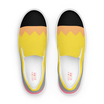 Slip-On Canvas Shoes: Teacher Pencil Print (Women's Lightweight Sneakers)