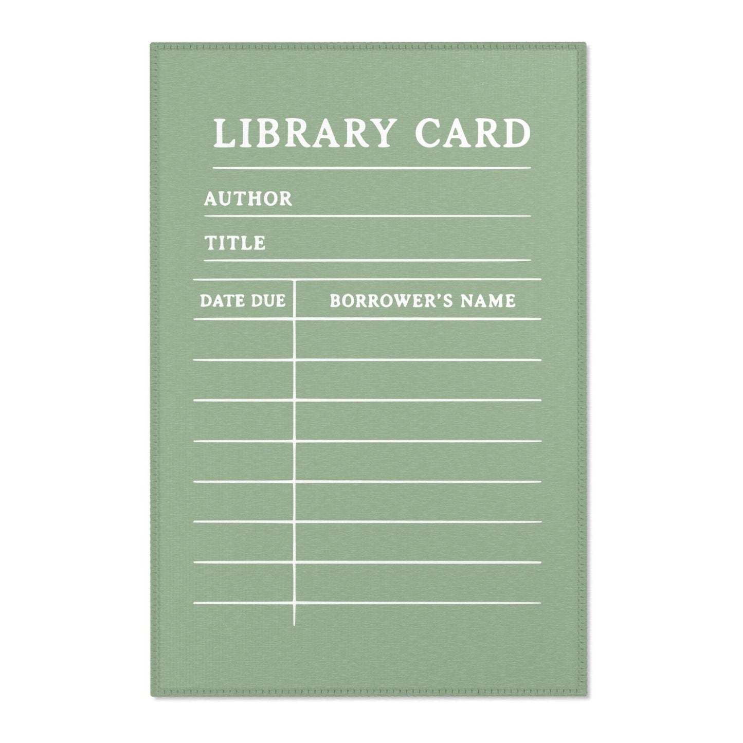 Vintage Library Card Classroom Area Rug | Bookish Rug