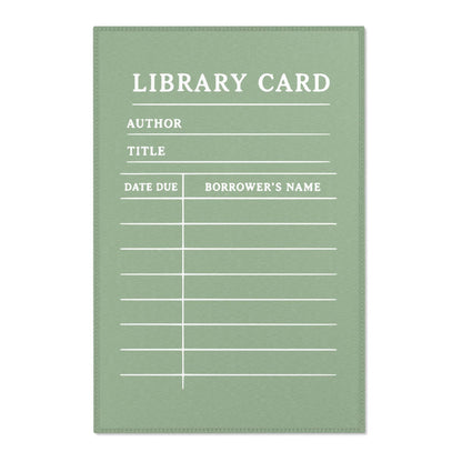 Vintage Library Card Classroom Area Rug | Bookish Rug